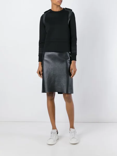 Hanorac Neil Barrett din piele negru