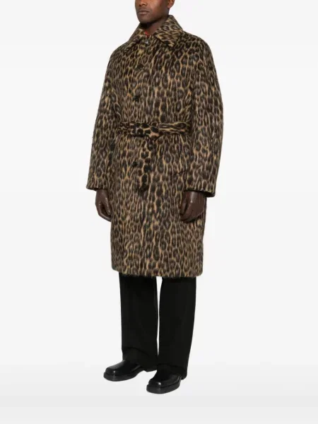 Palton Lanvin cu imagine cu imprimeu animal print maro