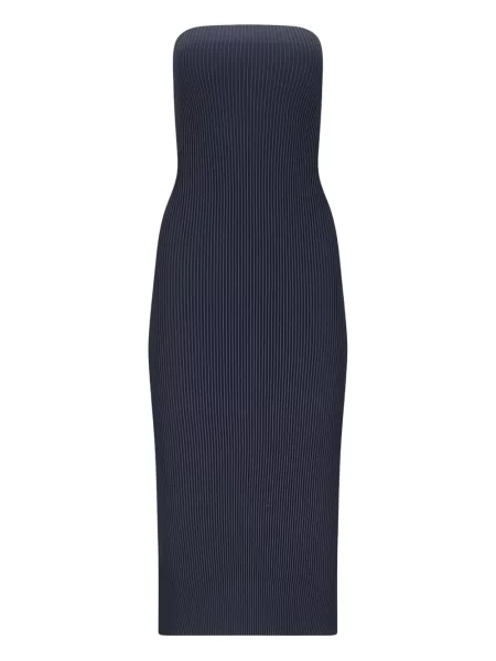 Sukienka midi Max Mara bez ramiączek niebieska