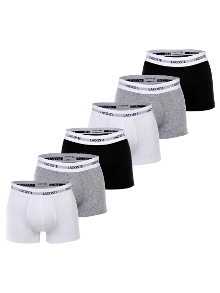 LACOSTE Boxeralsók szürke / fekete fehér