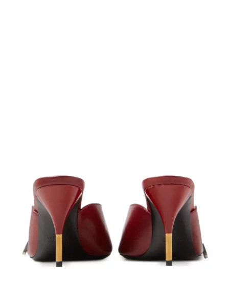 Papuci tip mules Versace din piele roșu