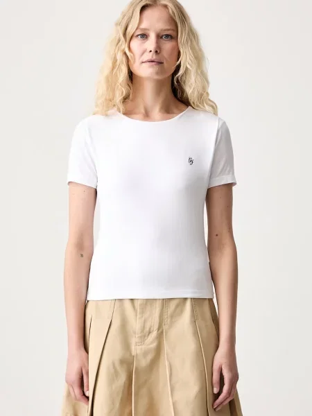 Guess Jeans basic tričko dámske z modalu biela