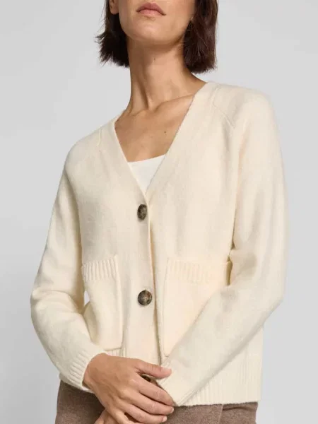 Kurtka z dzianiny o kroju comfort fit z dekoltem w serek model ‘BOOM’ Vero Moda beżowa