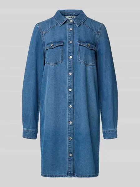 Sukienka jeansowa o kroju oversized z mieszanki bawełny model ‘LISA’ Only niebieska