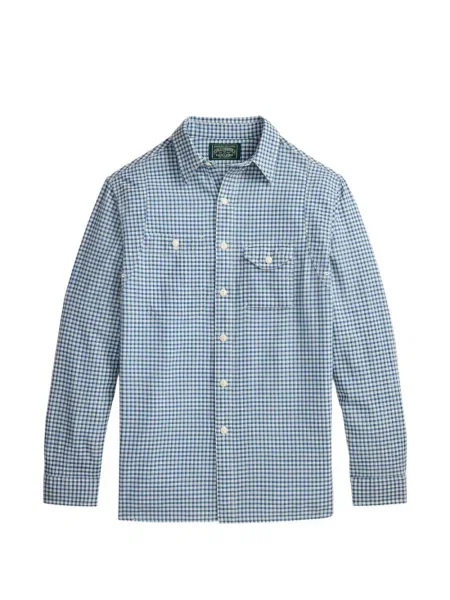 Czapka z daszkiem Polo Ralph Lauren w kratkę z twillu biznesowa niebieska