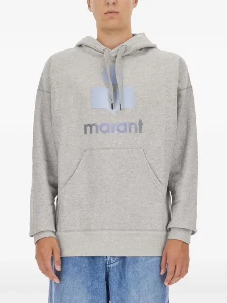 Hanorac cu glugă Marant cu autograf gri