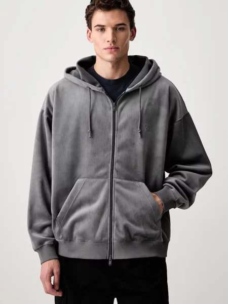 VELVET ZIP HD hanorac cu și glugă din velur pentru bărbați
