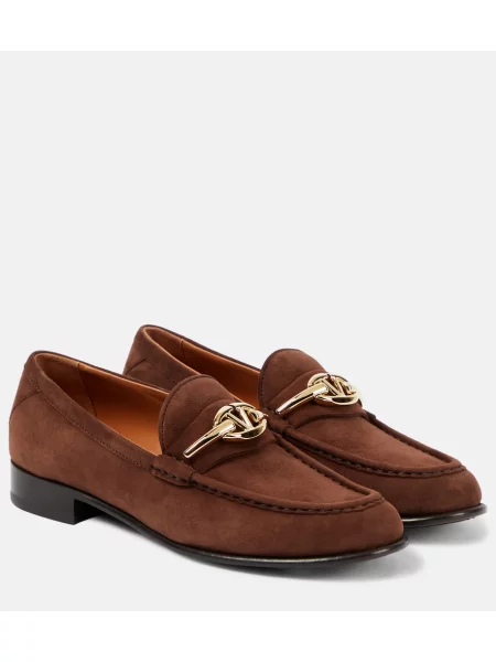 Pantofi loafer Valentino Garavani din piele de căprioară maro