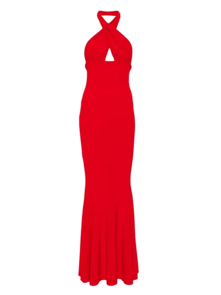 Rochie Norma Kamali cu gât halter roșu