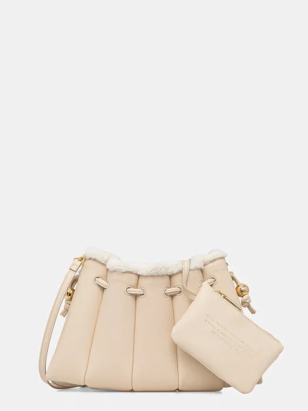 Themoire torebka beżowy