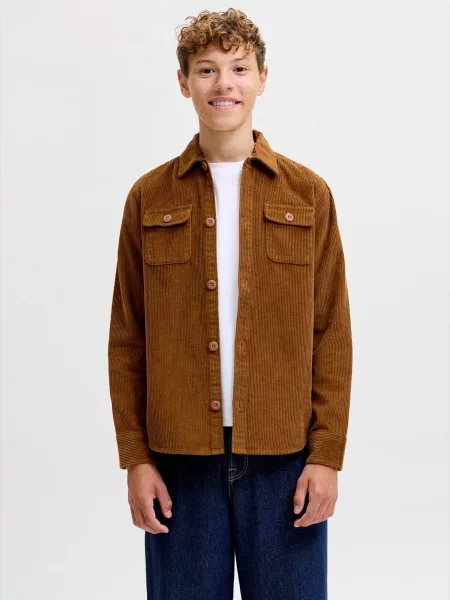 Jack & Jones Junior Cămașă EREGENT caramel maro