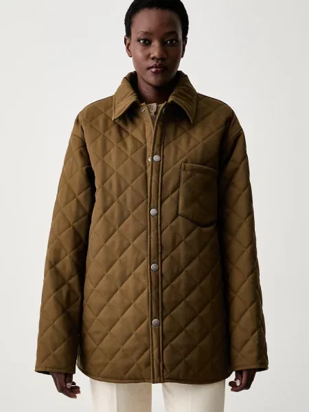 A.P.C. geacă de tranziție cu amestec de lână blouson georges verde