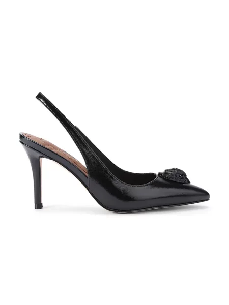 Kurt Geiger London pantofi cu stiletto din piele Belgravia High Sling Dr Black Patent negru