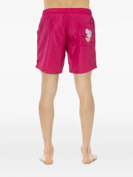 Slip de baie Bikkembergs cu imagine cu cordon roz