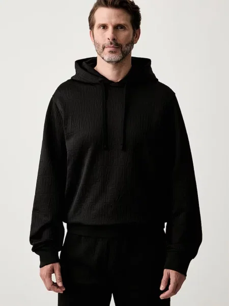Armani Exchange hanorac cu glugă pentru bărbați negru