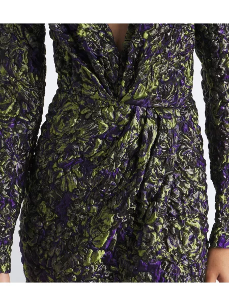 Rochie midi Balmain din jacard verde