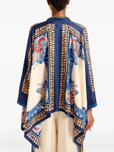 Cămașă La Doublej cu model floral cu imagine albastru