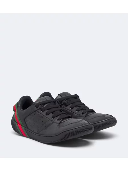 Sneakerși Gucci Screener din piele cu dungi negru