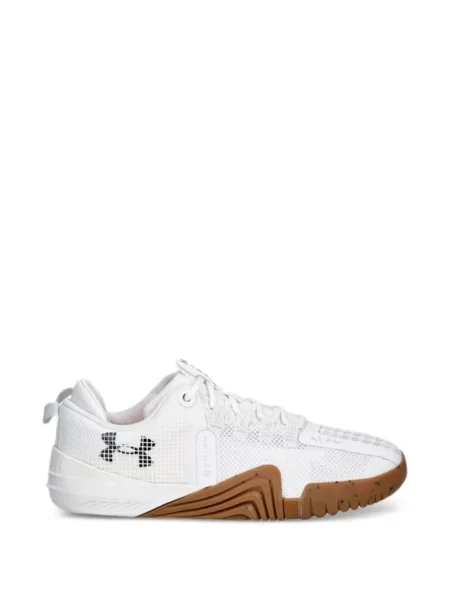 Sneakerși Under Armour cu șireturi din dantelă alb