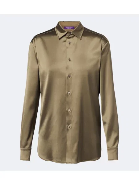 Cămașă Ralph Lauren Collection din satin verde