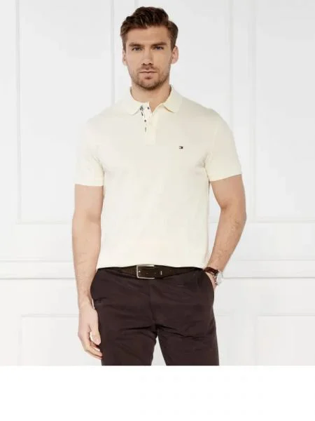 Tommy Hilfiger Tenisz póló Palm Under Collar | stretch bézs