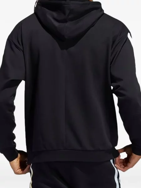 Tricou polo Adidas cu dungi alergare cu autograf negru