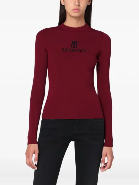 Pulover Balenciaga cu imagine roșu