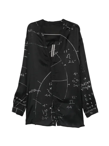 Графичен риза Rick Owens с принт черно
