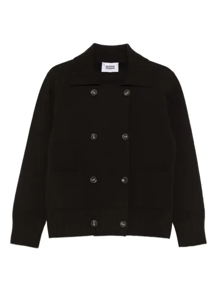 Kardigan Alpha Studio dwurzędowy czarny