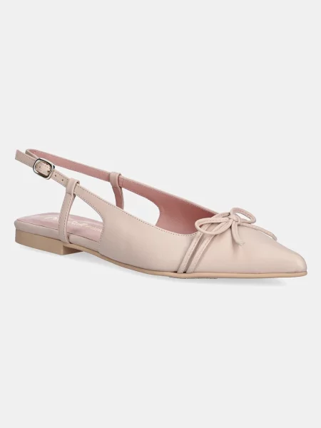 Кожени балеринки Pretty Ballerinas Yvette с отворена бежово