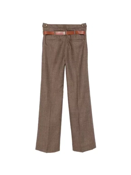 Cu centură pantaloni Dondup în carouri maro