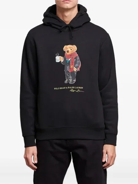 Флийс риза Polo Ralph Lauren с качулка с катарама синьо