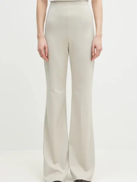 Штани Sportmax Olea кльош висока посадка бежевий