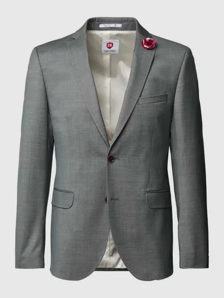 Marynarka na 2 o kroju slim fit z ozdobnym detalem Cg - Club Of Gents zielona
