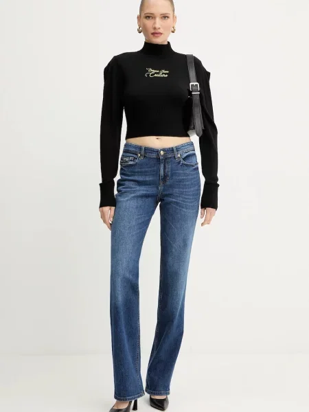 Шерстяной легкий свитер Versace Jeans Couture черный