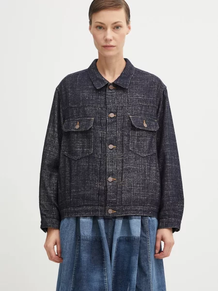 Visvim kurtka jedwabna jkt granatowy przejściowa oversize