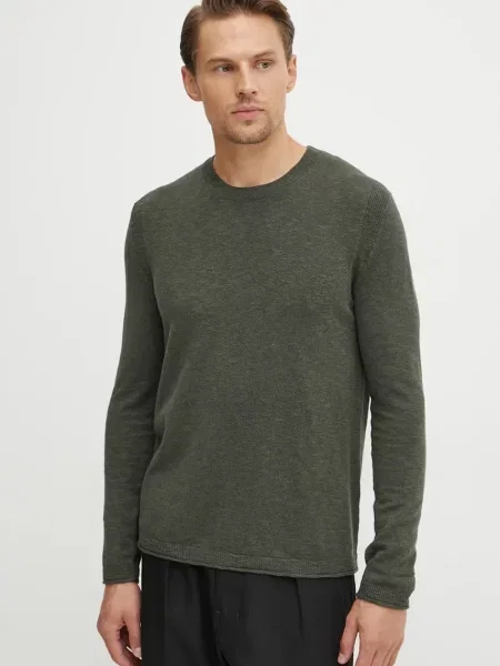 Пуловер Sisley мъжки от лека материя зелено
