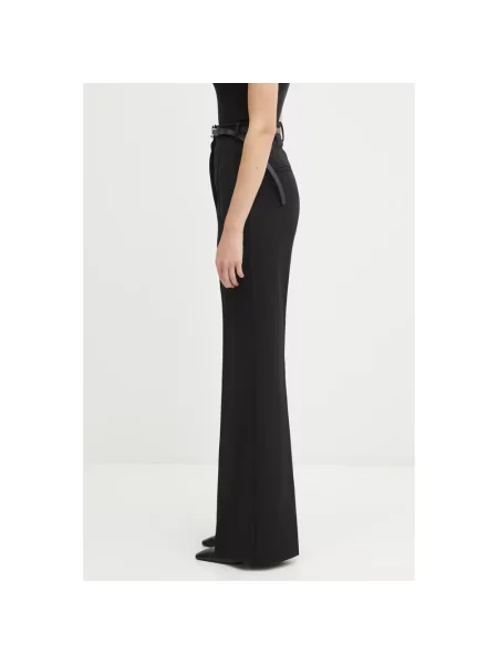 Sportmax spodnie TEXAS dzwony high waist czarny