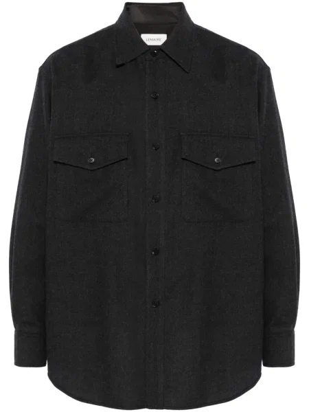 Vlněná košile Lemaire šedá