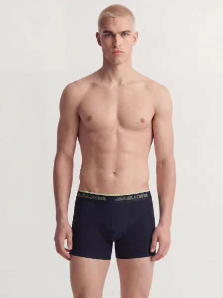 JACK & JONES Boxerky JACADRIAN námornícka modrá / vodová / pastelovo žltá červená