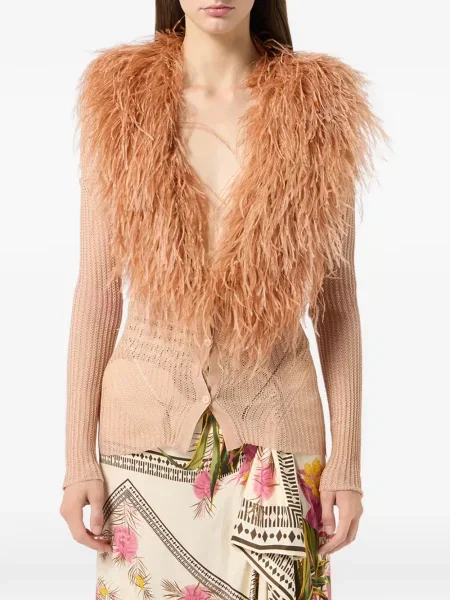 Cardigan Blumarine cu pene roz
