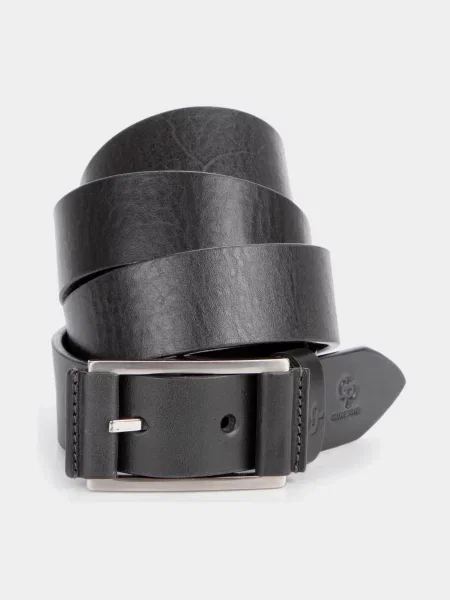 Кожаный ремень Grande Pelle с ремешками черный