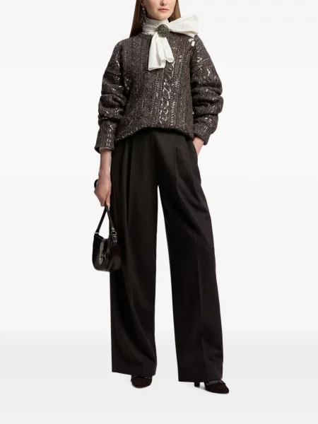 Блуза Ralph Lauren Collection поплин връзки бяло