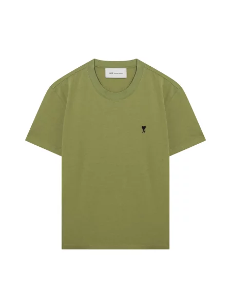 Koszulka Ami Paris o krotszym kroju zielona