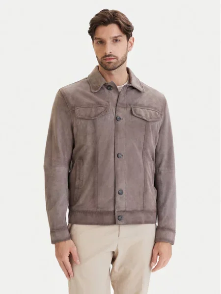 Milestone Usnjena jakna Maurice rjava