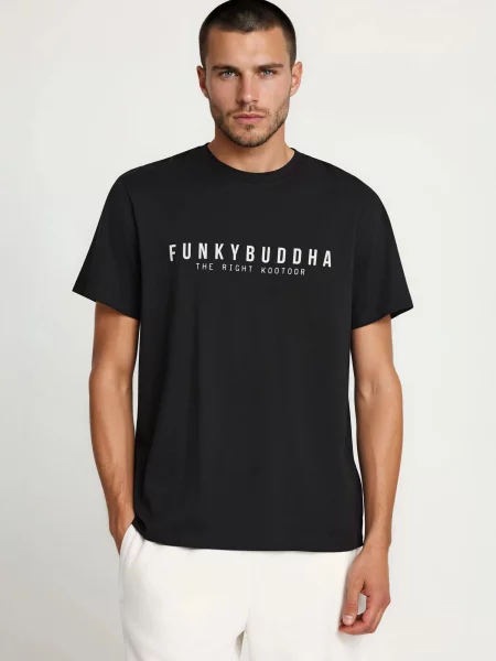Funky Buddha Tricou negru alb