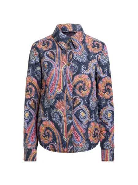 Matlasat geacă Etro cu model paisley albastru