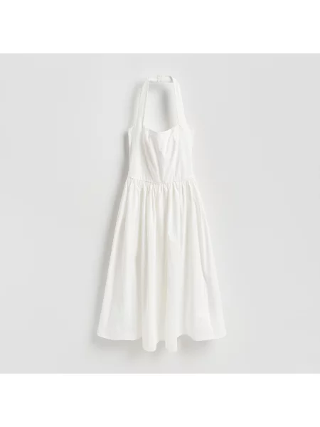 Reserved Halter neck ruha krémszínű