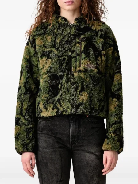 Decupat geacă The North Face din fleece verde