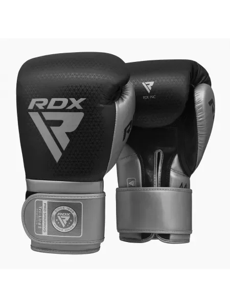 Rękawice bokserskie RDX L2 Mark Pro Sparring Boxing Hook & Loop silver czarne
